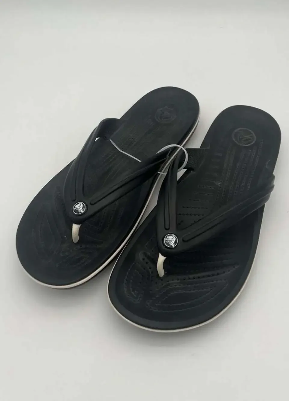 Crocs Crocband Unisex Black Flip Flop Sandals Mens 12 beach shower shoes